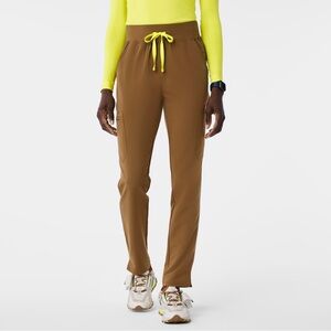 Figs High Waisted Yola Scrub Pants petite in color earth limited edition